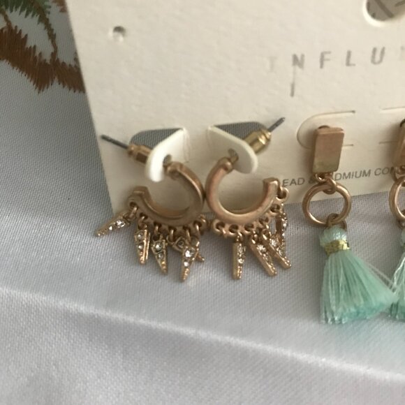 Influence Set of 3 Goldtone Earrings NEW with Tag - Picture 5 of 5